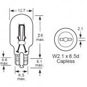 WEDGE T7: Wedge T7 base bulbs with W2.1 x 6.5d capless base and single filament from £0.01 each